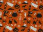 Halloween Delight Polycotton Print, Orange