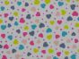 Hearts Polycotton Print, White