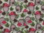 Hedgehog Toadstool Polycotton Print, Cream