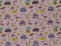 Holiday Campers Cotton Jersey Print, Pink