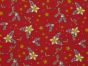 Holly Flower Cotton Rich Panama Canvas, Red