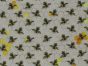 Honeycomb Busy Bees Cotton Print, Silver