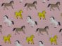 Horses Gallop Polycotton Print, Pink