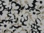 Ink Blossom Stretch Linen Rayon Print, Black and Beige