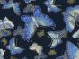 Isumi Japanese Foil Cotton Print, Butterfly Glide, Navy