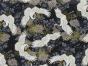 Isumi Japanese Foil Cotton Print, Floral Crane, Black