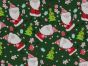 Jolly Christmas Santa Cotton Print, Green