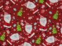 Jolly Christmas Santa Cotton Print, Red