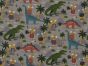 Jurrasic Gnomes Cotton Print, Grey