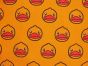 Lightweight Linen Look Canvas, Smiling Ducks, Yellow