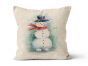 Linen Look Panama Panels, Christmas Snowman