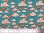 Linen Look Printed Panama, Rainbow Rain Cloud