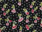 Love You Cherry Cotton Print, Black