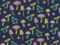 Magical Mushrooms Polycotton Print, Navy