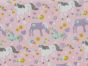 Magical Unicorn Family Polycotton Print, Pink