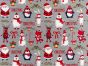 Merry Christmas Friends Cotton Print, Silver