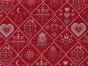 Snowflake Grid Knit Christmas Cotton Print, Red