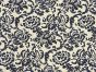 Midnight Boroque Linen Rayon Print, Navy