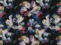 Midnight Painted Flowers Printed Linen Blend