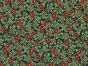 Mini Christmas Poinsettia Cotton Print, Green