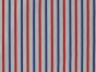 Multi Stripe Polycotton Print, Red and Blue