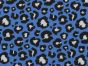 Neon Safari Polycotton Print, Leopard, Blue