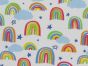 Painted Rainbow Star Polycotton Print, Bold on White