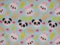 Panda and Bunnies Polar Fleece, Mint