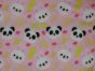 Panda and Bunnies Polar Fleece, Pink