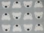 Polar Bear Faces Cuddle Fleece, Silver