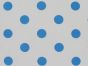 Large Blue Polka Dot on White Background Polycotton Print
