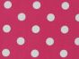 Large White Polka Dot on Cerise Background Polycotton Print