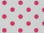 Large Cerise Polka Dot on White Background Polycotton Print