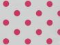 Large Cerise Polka Dot on White Background Polycotton Print