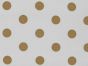 Large Gold Polka Dot on White Background Polycotton Print