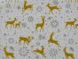 Prancing Reindeers Christmas Polycotton, White