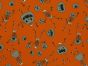 Pumpkin Skeletons Halloween Polycotton, Orange