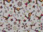 Rainbow Christmas Metallic Cotton Print, Reindeer, Cream