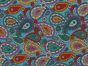 Rainbow Paisley Printed Corduroy, Sky