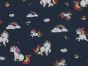 Rainbow Unicorn World Polycotton Print, Navy