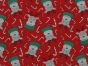 Reindeer Canes Cotton Print, Red