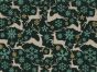 Reindeer Golden Snowflake Cotton Poplin Print, Green