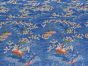 Rolling Landscape Stretch Faux Silk Satin, Blue