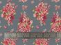 Rose Cluster Polycotton Print, Dark Grey