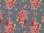 Rose Cluster Polycotton Print, Dark Grey