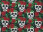 Rose Wreath Skull Polycotton Print, Black