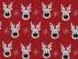 Rudolf Snowflake Christmas Polycotton Print, Red