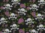 Skull and Crossbones Rose Polycotton Print, Pink