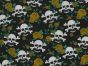 Skull and Crossbones Rose Polycotton Print, Yellow