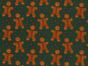 Smiling Gingerbread Men Polycotton Print, Green